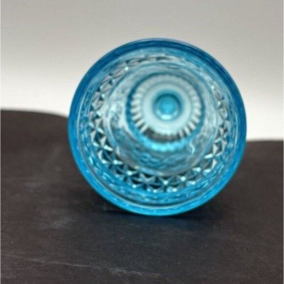 Vintage EAPG Adams & Company Wildflower Blue Wine Glass 4-7/8” -1874 - Picture 3 of 5